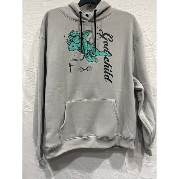 Genuine Authentic Garment Godchild Cherub Angel Hoodie Sweatshirt Men 2XL Grey - Picture 2 of 5